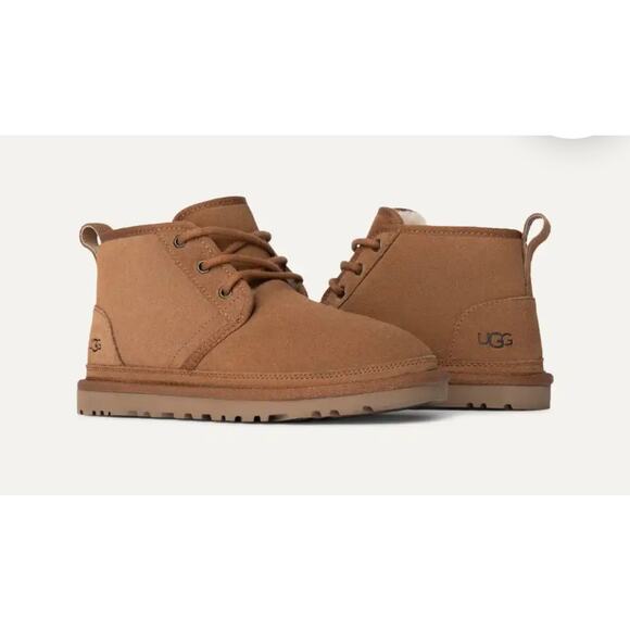 UGG “Neumel" Women’s Suede/Shearling Shoe - Lace-Up Chukka Boot in Chestnut US 8 - Picture 1 of 8
